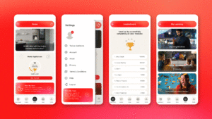 Animation of LG Lounge app screens